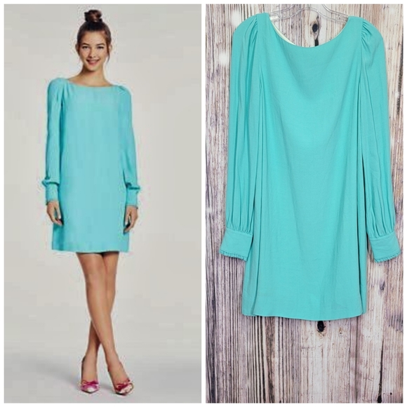 kate spade Dresses & Skirts - Kate Spade Cordette Aqua Long Sleeve Shift Dress
